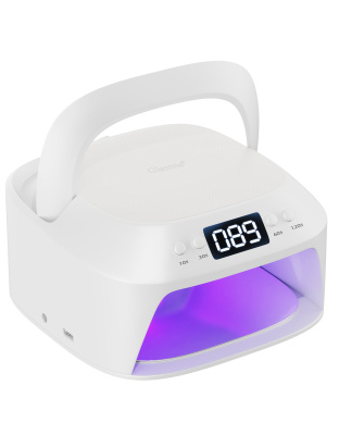 UV Gel Nail Lamp LED Nail Light Fast Dryer for Gel Polish Curing with Arm Rest Portable Handle 4 Timers Automatic Sensor Double Led Display