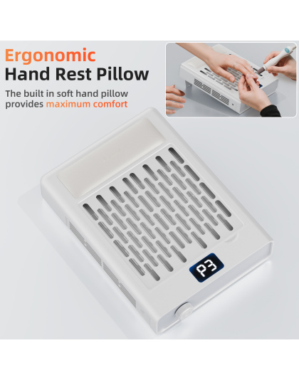 Nail Dust Collector, Professional Brushless Turbo 5 Speed Dust Collector Powerful Duster Machine Tool for Acrylic Nail Polishing