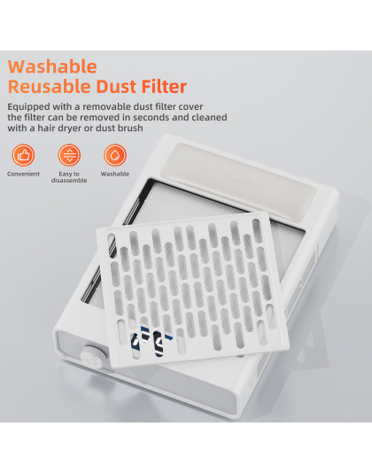 Nail Dust Collector, Professional Brushless Turbo 5 Speed Dust Collector Powerful Duster Machine Tool for Acrylic Nail Polishing